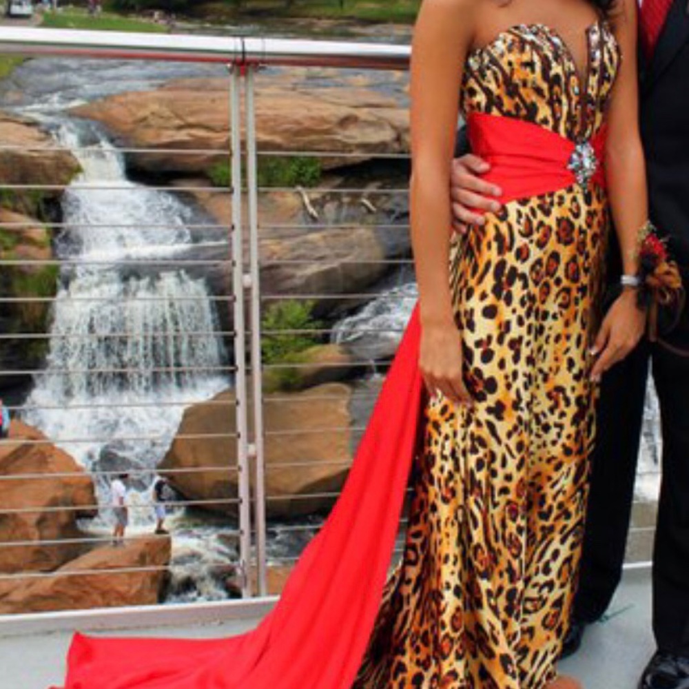 Leopard & Red Prom/Formal Dress
